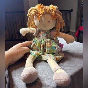 Bonikka Libby Lu Rag Doll with Brown Hair and Floral Dress Gift Baby Shower